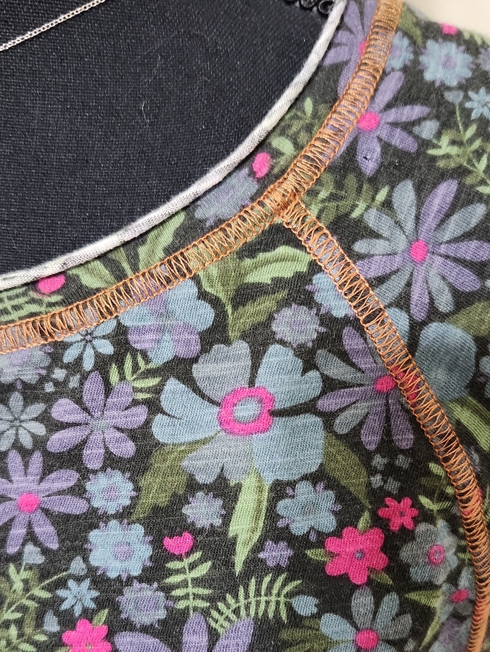 Natural Life Lily Cotton Long Sleeve Tee Shirt Dark Blue Garden Sz XL - Picture 6 of 11